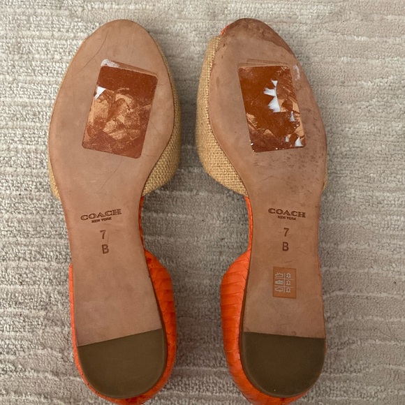 NWOB Coach Burlap Orange Leather Sandals - 7 - Picture 5 of 6
